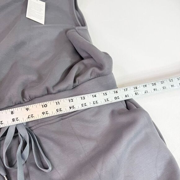 Automet Jumpsuit Womens XL Gray Sleeveless Wide Leg Drawstring Waist Romper New - Picture 7 of 12